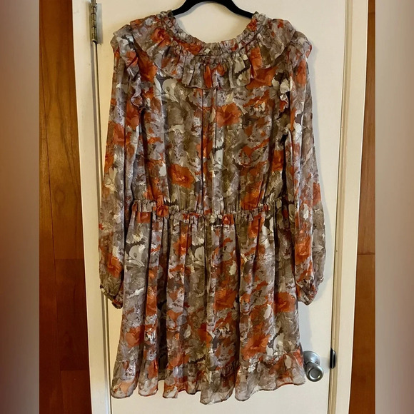 Anthropologie Ruffled Floral Mini Dress - Picture 4 of 6